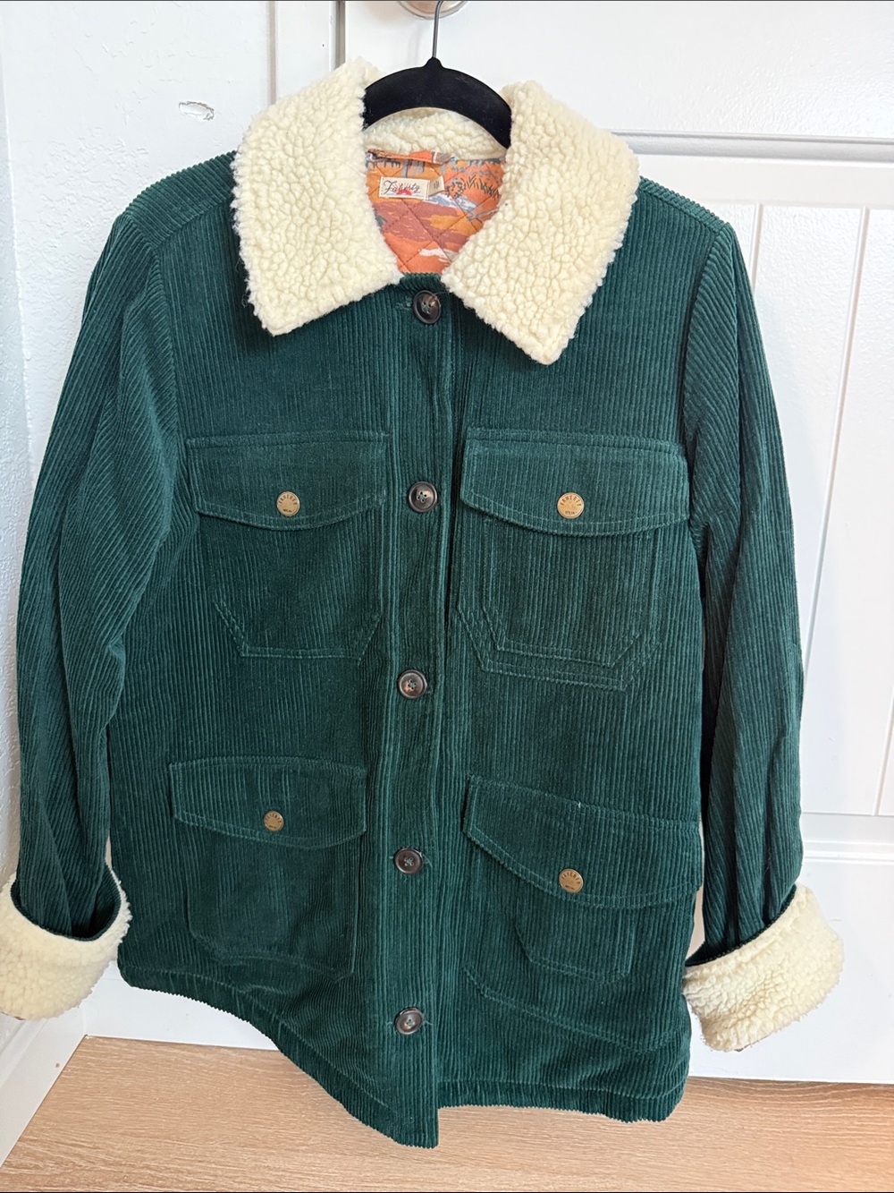 Faherty Corduroy Sherpa Barn Jacket Small